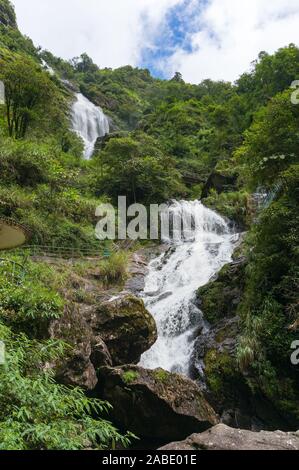 Vue spectaculaire sur la magnifique cascade de la forêt tropicale. Cascade d'argent, au Vietnam Banque D'Images