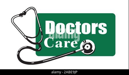 Docteur en médecine ET LOGOS ET SYMBOLES EN VERT ET ROUGE Banque D'Images