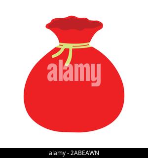 Un sac d'argent rétro rouge sur blanc, montage de n'importe quelle situation Illustration de Vecteur