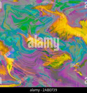 Papier de couleur abstraite. Texture de l'illustration en marbrure. Motif acrylique liquide. Couleurs flottantes sur la surface. Idéal pour imprimer, marquer, papier d'emballage. Banque D'Images