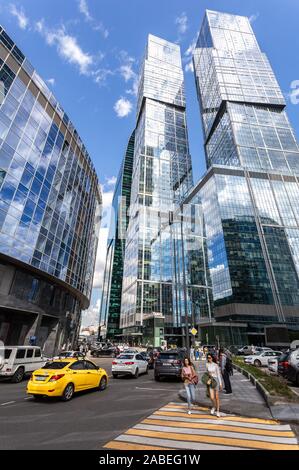 Moscou, Russie - le 9 juillet 2019 : Gratte-ciel du complexe de la ville de Moscou. Centre d'affaires international de Moscou. Les bâtiments modernes à Moscou Banque D'Images