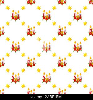 Bougies de Noël motif transparent. Objets isolé sur un fond blanc. Illustration de Vecteur