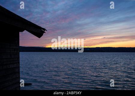 Le lac Ammersee, Haute-Bavière, Allemagne Banque D'Images