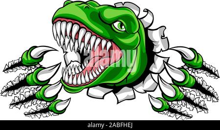 Dinosaure T Rex Raptor ou Cartoon Mascot Illustration de Vecteur