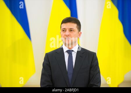 2019 11 27. Vilnius, Lituanie. Le président Gitanas Nausėda a rencontré le président Vladimir Zelensky de l'Ukraine. Banque D'Images