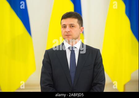 2019 11 27. Vilnius, Lituanie. Le président Gitanas Nausėda a rencontré le président Vladimir Zelensky de l'Ukraine. Banque D'Images