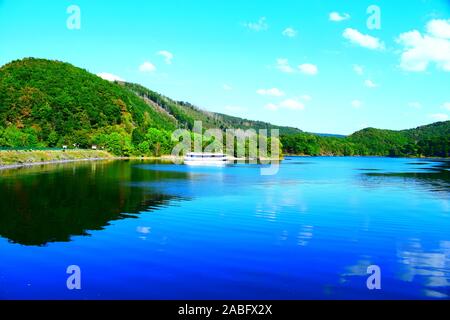 Rurtalsperren système de réservoir d'Obersee, Nationalpark Eifel Banque D'Images