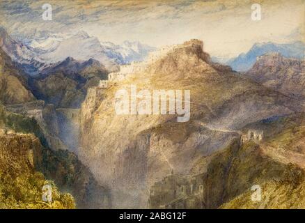 JMW Turner, le Fort de l'Esseillon, Val de la Maurienne, France, la peinture de paysages, 1835-1836 Banque D'Images