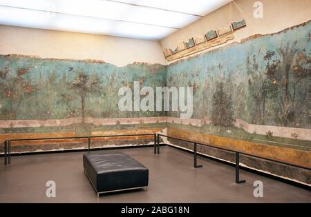 Italie, Rome, Palazzo Massimo alle terme, Musée national romain, Villa di Livia a Prima Porta (Ier siècle av. J.-C.), peintures romaines Banque D'Images