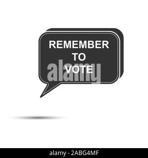 Concept politique. Châssis avec texte N'OUBLIEZ PAS DE VOTER. fond blanc. Illustration de Vecteur