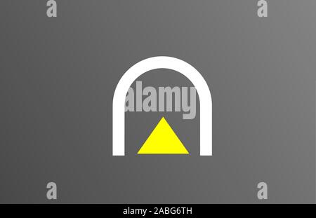 Gris blanc lettre jaune une icône du design du logo de l'alphabet pour compagnie. Approprié comme un logotype Illustration de Vecteur