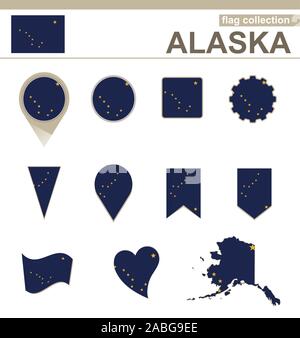 Drapeau de l'Alaska, Collection versions 12 Illustration de Vecteur