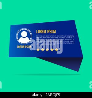 Modèle de témoignages créatifs avec des formes différentes. Témoignage Speech bubble concept, infographie commentaires des clients pour l'application et site web. Illustration de Vecteur