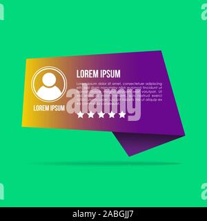 Modèle de témoignages créatifs avec des formes différentes. Témoignage Speech bubble concept, infographie commentaires des clients pour l'application et site web. Illustration de Vecteur