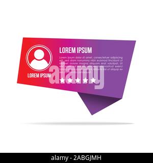 Modèle de témoignages créatifs avec des formes différentes. Témoignage Speech bubble concept, infographie commentaires des clients pour l'application et site web. Illustration de Vecteur