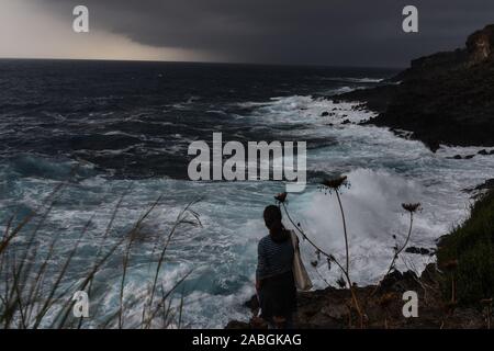 Mer Agitée à Pantelleria Banque D'Images