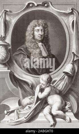 William Russell, lord Russell, 1639 - 1683. Homme politique anglais. D'une gravure de Jacob Houbraken, après un travail de Gottfried Kneller. Banque D'Images