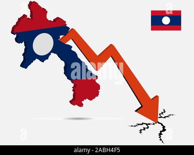 Laos crise économique vector illustration EPS 10. Illustration de Vecteur