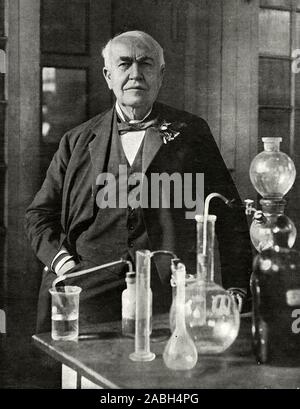 THOMAS Edison (1847-1931) l'inventeur américain et homme d'affaires en 1924 Banque D'Images