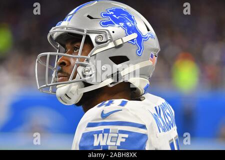 DETROIT, MI - Novembre 17 : Detroit Lions RB J.D. McKissic (41) au cours de NFL match entre les Cowboys de Dallas et Detroit Lions le 17 novembre 2019 au Ford Field de Detroit, MI (Photo by Dranberg/Cal Sport Media) Banque D'Images