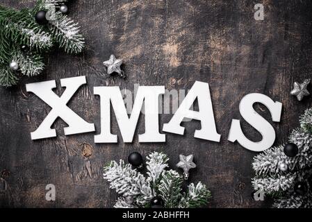 Noël arrière-plan avec des lettres XMAS Banque D'Images