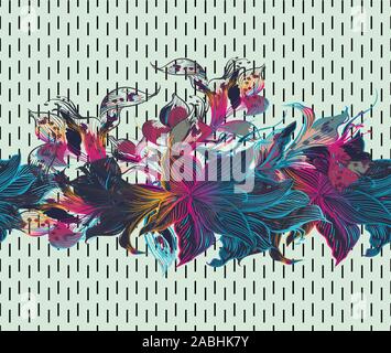 Résumé sans fleurs. Floral background de tissu ou de papier. Les figures géométriques. - Vector Illustration de Vecteur