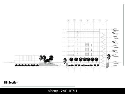 Plan de maison plan de l'image sur fond blanc de taille métrique architecture plan résidentiel Banque D'Images