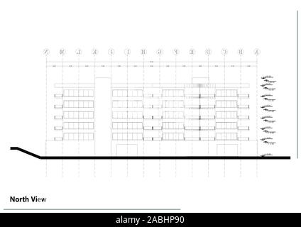 Plan de maison plan de l'image sur fond blanc de taille métrique architecture plan résidentiel Banque D'Images