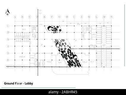 Plan de maison plan de l'image sur fond blanc de taille métrique architecture plan résidentiel Banque D'Images