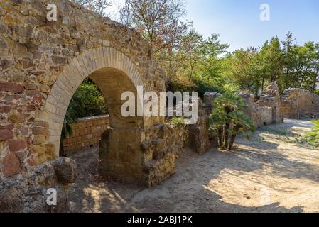 Ruines de l'ancienne Villa del Casale près de Piazza Armerina en Sicile, Italie Ville Banque D'Images