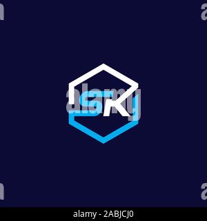 Sk sk moderne. logo logo initial Banque D'Images