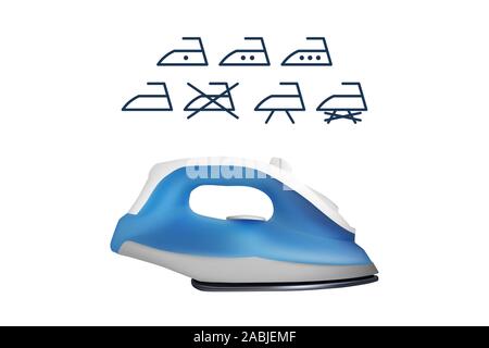 Fer à repasser électrique moderne. Icons set. Vector illustration. Accueil appareils électriques. Illustration de Vecteur
