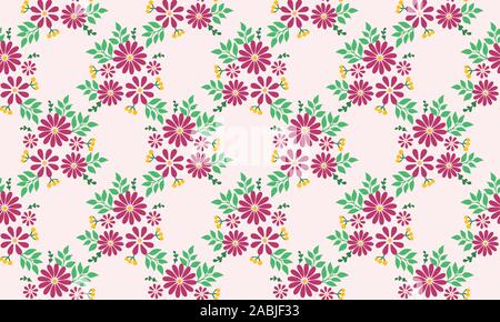 Vintage transparent magenta brillant modèle floral background. Illustration de Vecteur