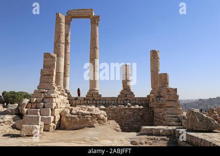 Le Temple romain d'Hercule, La Citadelle, Ali Ben Al Hussein Street, Jabal Al Qalah, Amman, Jordanie, Moyen-Orient Banque D'Images