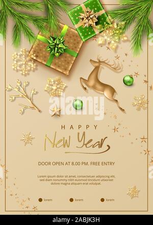 Affiche de Noël et du nouvel an Illustration de Vecteur