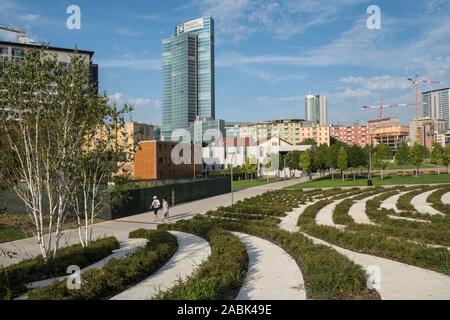 Italie, Milan : complexe de bâtiments Le Palazzo Lombardia, siège principal du gouvernement de Lombardie, conçu par l'architecte Ieoh Ming Pei Banque D'Images