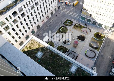 Terrains de la nouvelle zone de développement chwabinger "Tor" à la rue Leopoldstrasse à Munich. [Traduction automatique] Banque D'Images