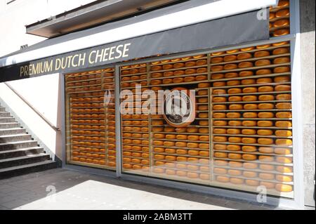 Nouvelle boutique Fromage Fromage et 'Plus' du fromage hollandais Henri Willig fabricant sur la Marienplatz 16. [Traduction automatique] Banque D'Images