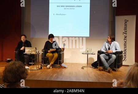 Wolfgang Luef (à gauche), Susanne Schneider et Marc Baumann au soir de l'AG des auteurs dans le Literaturhaus sur le thème : 'Say rien vivre maintenant ! [Traduction automatique] Banque D'Images