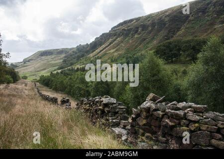 Autour de l'UK - West Yorkshire - Thieveley Scout. Sur les Maures au-dessus de Todmorden. Formation géologique Banque D'Images