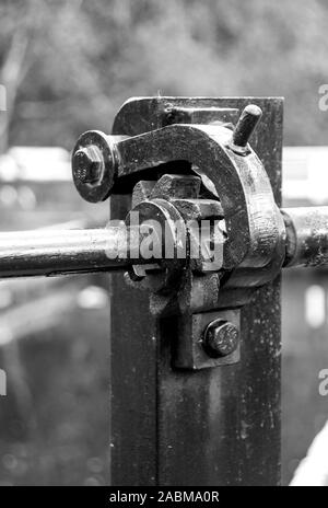 Autour de l'UK - Leeds Liverpool Canal, mécanisme de porte d'écluse, près de Chorley, UK Banque D'Images