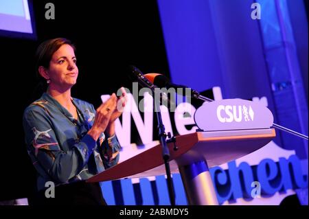 Kristina Frank, l'éternel candidat du maire et d'abord sur la liste des candidats, prend la parole au CSU'S Liste des candidats pour les élections municipales de 2020 à Munich. [Traduction automatique] Banque D'Images