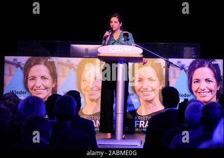 Kristina Frank, l'éternel candidat du maire et d'abord sur la liste des candidats, prend la parole au CSU'S Liste des candidats pour les élections municipales de 2020 à Munich. [Traduction automatique] Banque D'Images