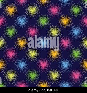 D'artifice coloré et lumineux de fond vectoriel continu. Illustration de Vecteur
