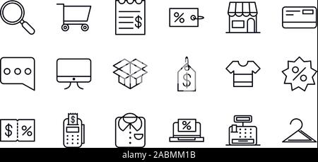 Commercial Commercial icons set style lignes vector illustration Illustration de Vecteur