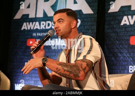 Novembre 27, 2019, Sydney, NSW, Australie : GUY SEBASTIAN parle aux médias dans la salle de remise des prix au cours de la 33e édition du Prix ARIA 2019 à l'étoile le 27 novembre 2019 à Sydney, NSW Australie (crédit Image : © Christopher Khoury/l'agence de presse australienne via Zuma sur le fil) Banque D'Images