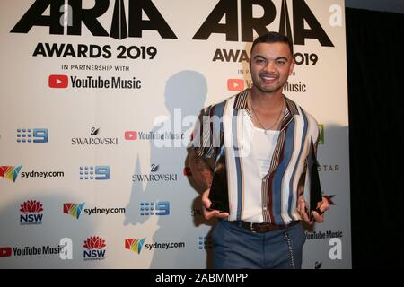 Novembre 27, 2019, Sydney, NSW, Australie : GUY SEBASTIAN pose dans la salle de remise des prix au cours de la 33e édition du Prix ARIA 2019 à l'étoile le 27 novembre 2019 à Sydney, NSW Australie (crédit Image : © Christopher Khoury/l'agence de presse australienne via Zuma sur le fil) Banque D'Images