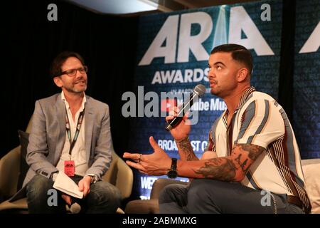 Novembre 27, 2019, Sydney, NSW, Australie : GUY SEBASTIAN parle aux médias dans la salle de remise des prix au cours de la 33e édition du Prix ARIA 2019 à l'étoile le 27 novembre 2019 à Sydney, NSW Australie (crédit Image : © Christopher Khoury/l'agence de presse australienne via Zuma sur le fil) Banque D'Images