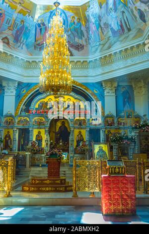 Tachkent, Ouzbékistan - 29 Apr 2019 : l'intérieur de la cathédrale de l'Assomption de la vierge ou cathédrale de la Dormition, Cathédrale Orthodoxe Russe dans Tashk Banque D'Images