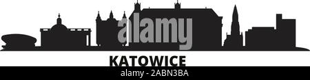 La Pologne, la ville de Katowice vector illustration isolé. La Pologne, Katowice billet cityscape de repères Illustration de Vecteur